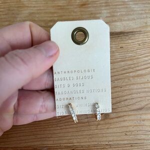 Anthropologie Diamond Hoop Earrings